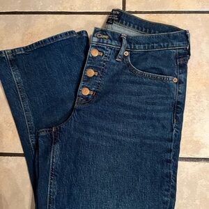 J. Crew Dark Blue Flare Crop Jeans